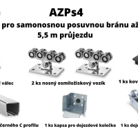 Sada kování AZPs4 + pohon PUF600 do 5,5 m průjezdu